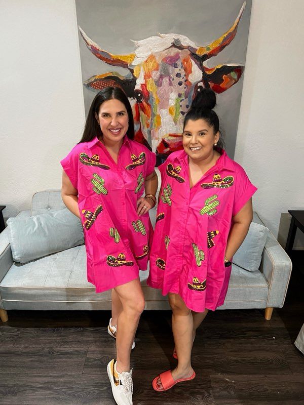 Hot Pink Embroidered Shirt Dress (QOS Dupe)