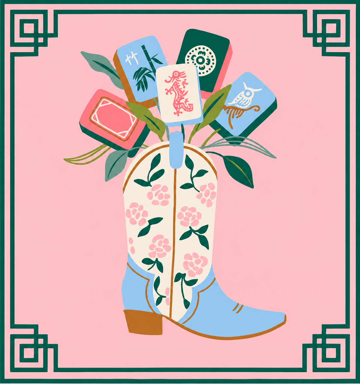 Mahj Boot Beverage Napkins – Pack of 20