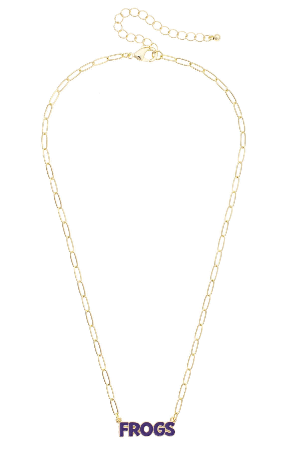 TCU Horned Frogs Puffy Nameplate Necklace