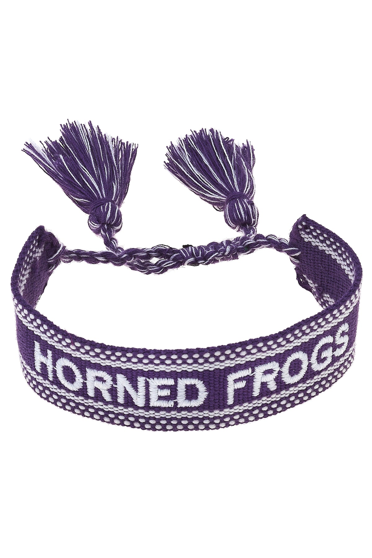 TCU Horned Frogs Woven Tassel Bracelet in Purple