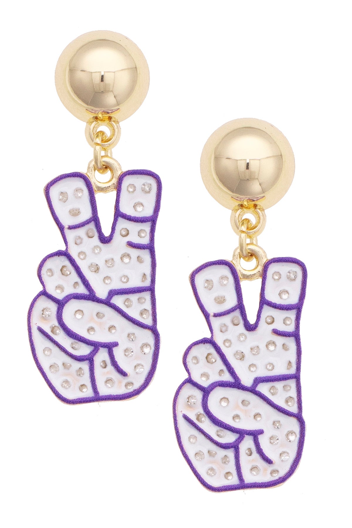 TCU Horned Frogs Pave Outline Earrings