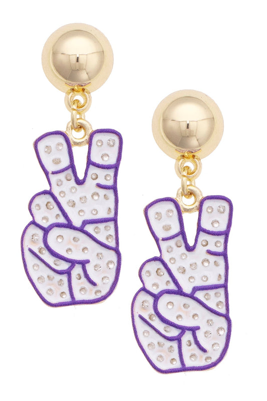 TCU Horned Frogs Pave Outline Earrings