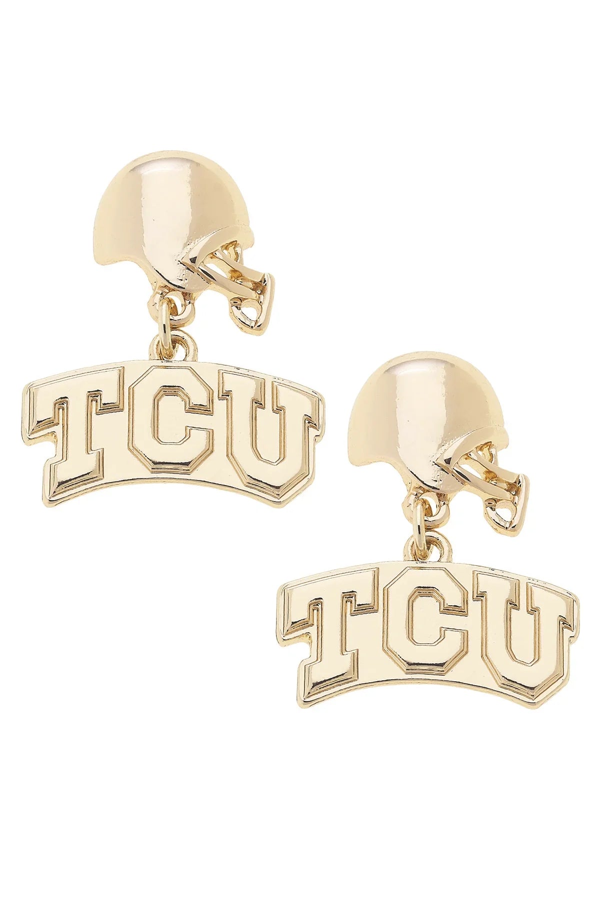 TCU Horned Frogs Logo Helmet Earrings