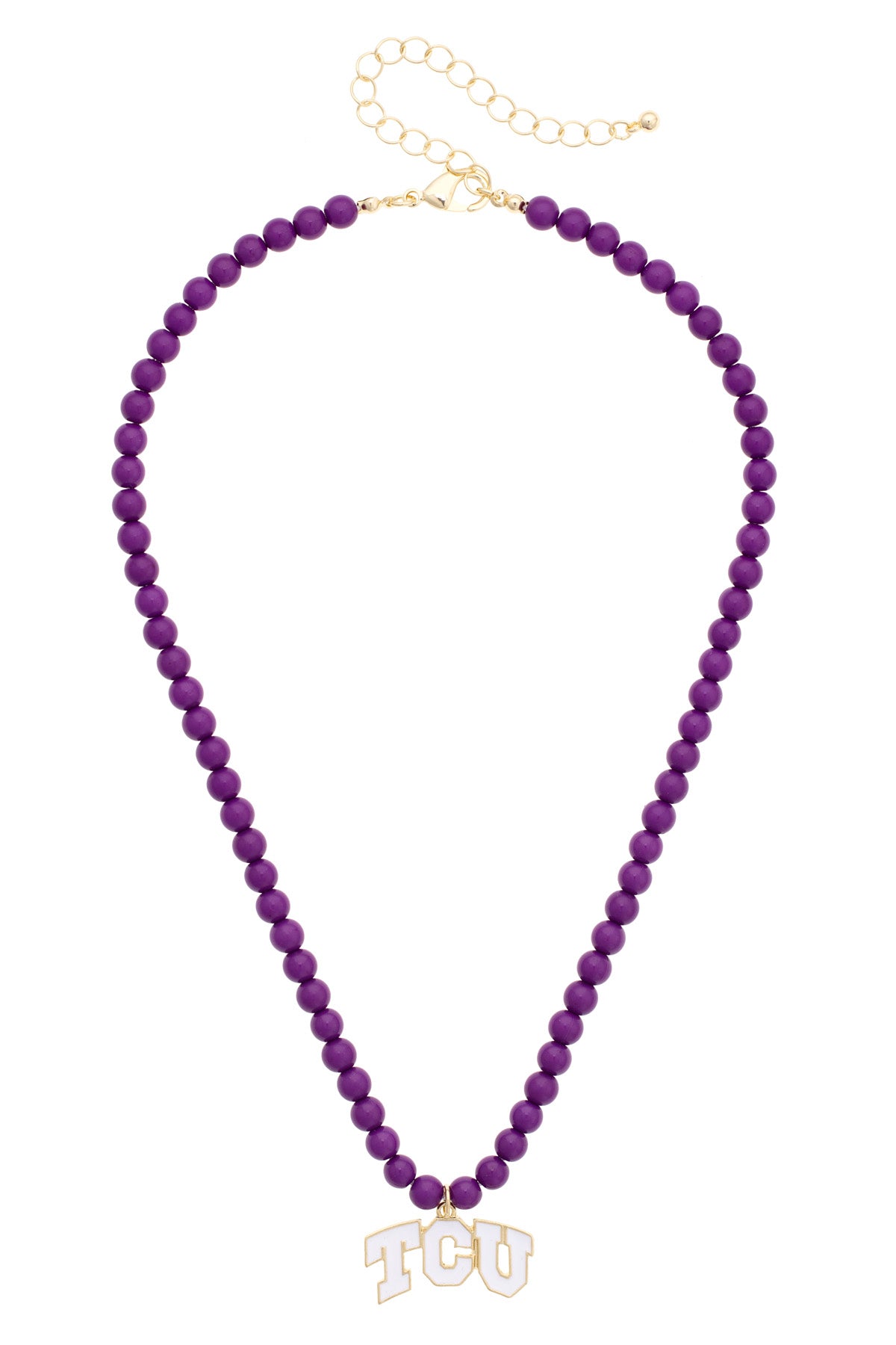 TCU Horned Frogs Game Day Beaded Logo Pendant Necklace