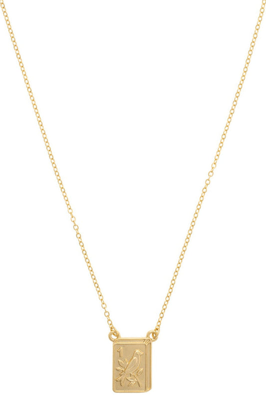 Bird Bam 24K Plated Tile Necklace